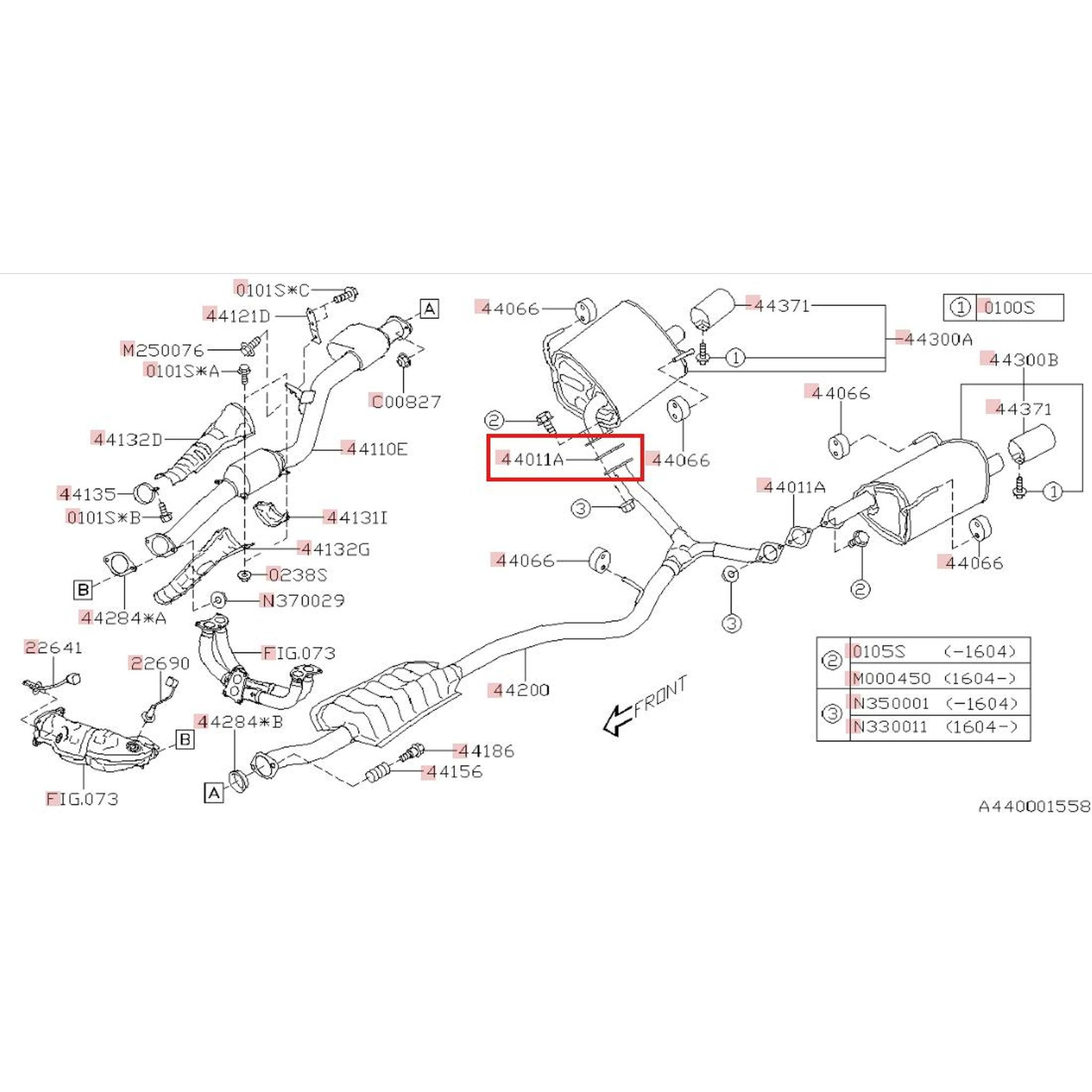 Subaru OEM Muffler Gasket Subaru WRX 15-26 / STI 15-21 | 44011SG010