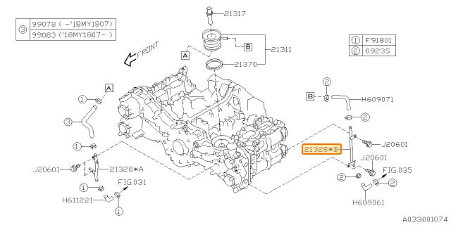 Subaru OEM Oil Cooler Hard Pipe Forester XT 2014-2018 / WRX 2015-2021 | 21328AA231