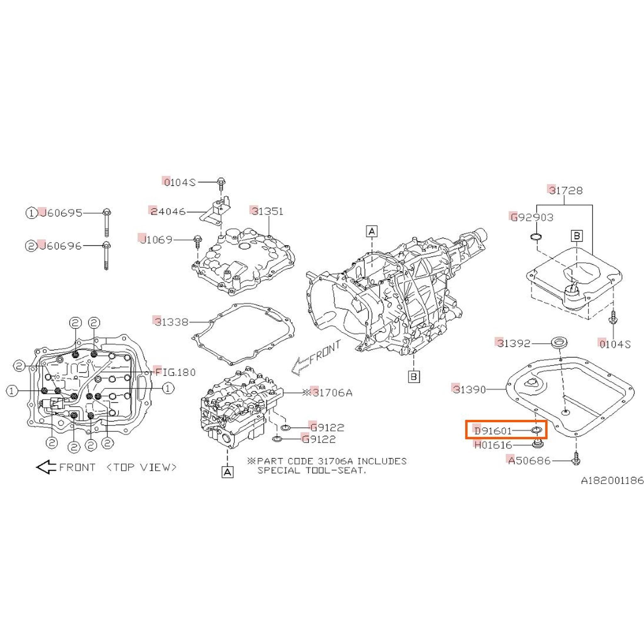 Subaru OEM Oil Drain Plug Crush Gasket WRX 15-26 / BRZ 13-26 / Forester 11-25 | 803916010