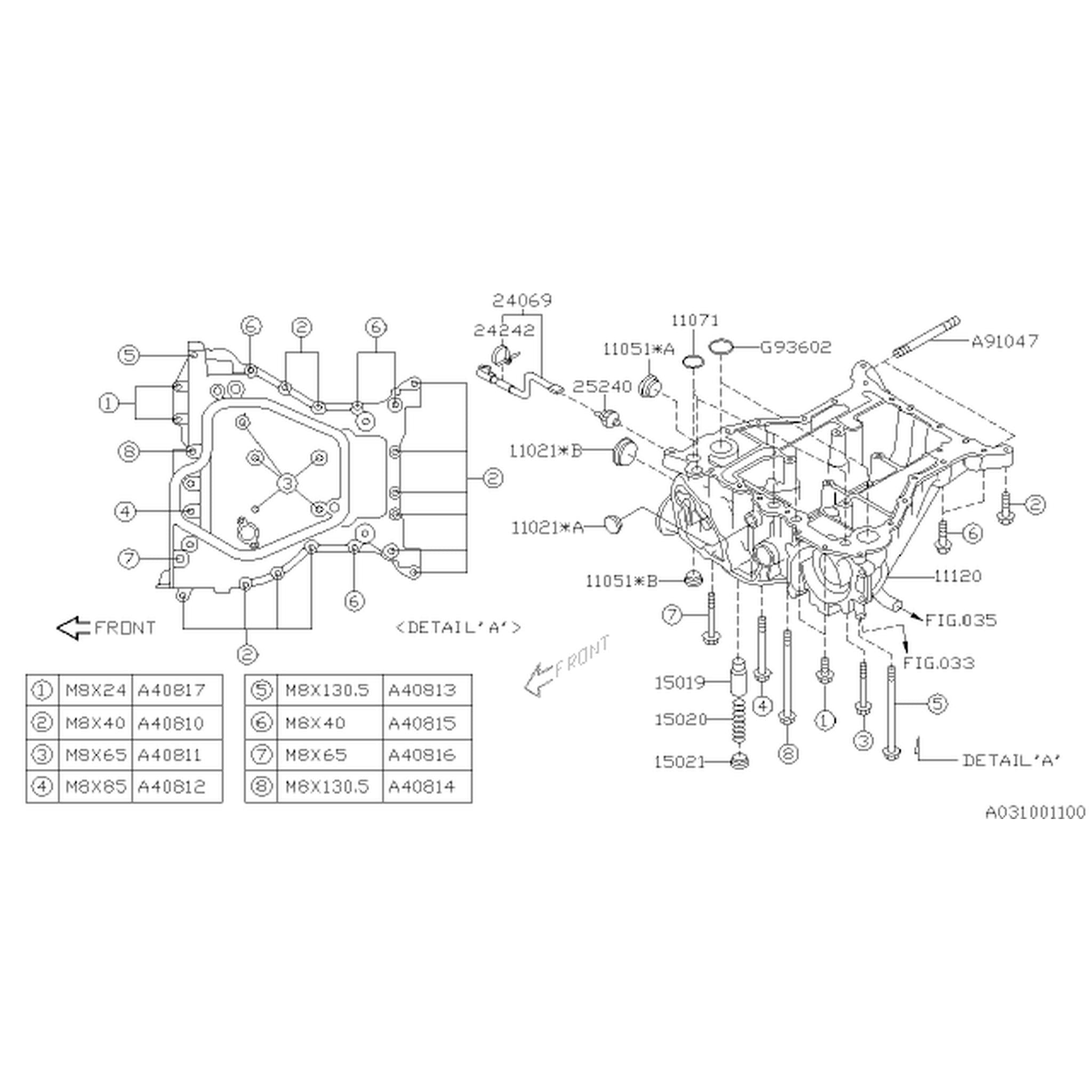 Subaru OEM Oil Pump O-Ring Seal 11mm WRX 02-14 / STI 04-21 | 10991AA001