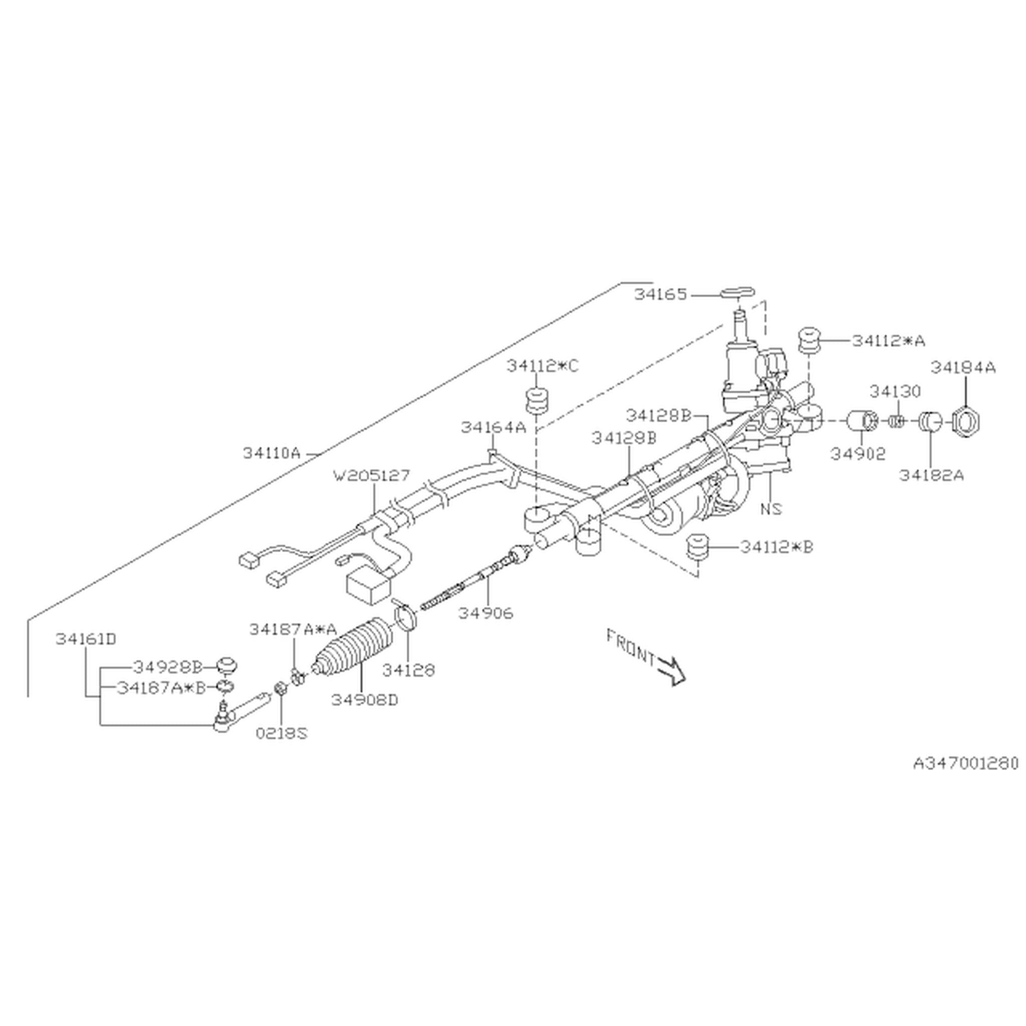 Subaru OEM Outer Tie Rod End STI 2009-2021 | 34161SA001
