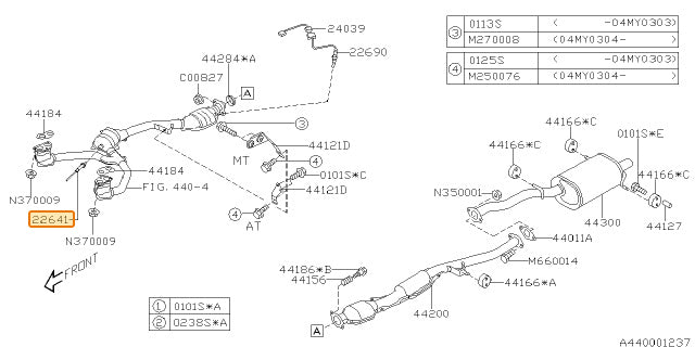 Subaru OEM Oxygen Sensor Forester XT 2004-2008 / STI 2004-2007 / WRX 2006-2007 | 22641AA450