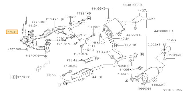 Subaru OEM Oxygen Sensor Legacy GT 2009 / Outback XT 2009 | 22641AA42A