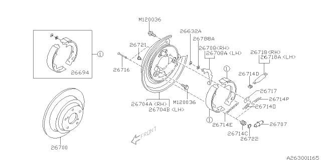 Subaru OEM Parking Brake Adjuster (Rear) 02-07 WRX / 04-07 STI | 26258AA021