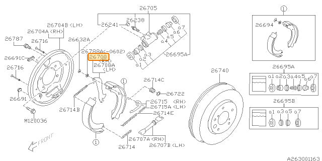 Subaru OEM Parking Brake Lever - Right (02-07 WRX, 03-08 Forester) | 26708FE001