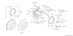 Subaru OEM Parking Brake Shoes 04-07 STI | 26298PA080