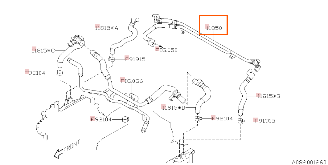 Subaru OEM Pipe PCV Valve Subaru STI 2017-2021 | 11849AA210