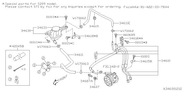 Subaru OEM Power Steering Lines 15-21 STI | 34610FG002