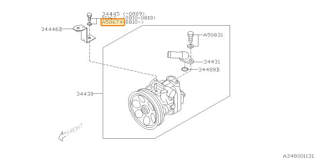 Subaru OEM Power Steering Pump Mounting Bolt | 800506740