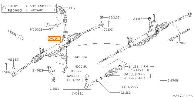 Subaru OEM Power Steering Rack (02-04 WRX Wagon) | 34110FE420