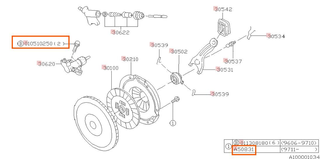 Subaru OEM Pressure Plate Bolt Subaru WRX 02-26 / STI 04-21 | 800508310
