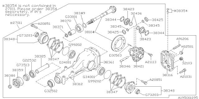 Subaru OEM R180 Rear Differential Stud WRX / STI 2002-2007 | 800912060