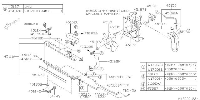 Subaru OEM Radiator Coolant Inlet Hose WRX / STI 2002-2007 | 45161FE050