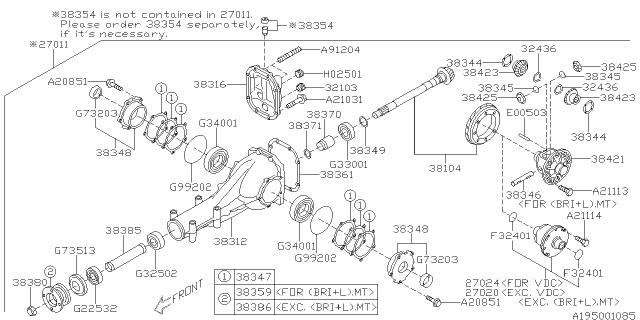 Subaru OEM Rear Differential Axle Shim (.50) WRX 02-21 / STI 04-21 | 383475205
