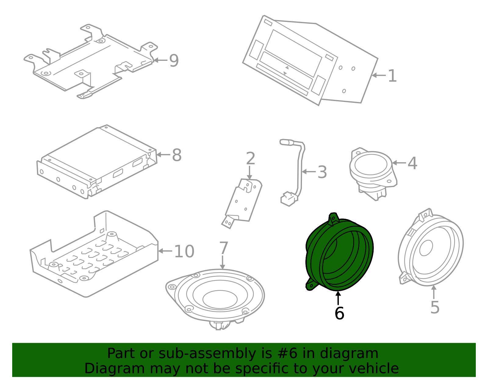 Subaru OEM Rear Door Speaker Subaru WRX / STI 2015-2021 | 86301VA120