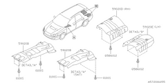 Subaru OEM Rear Exhaust Heat Shielding - Left Hand | 59024AG080