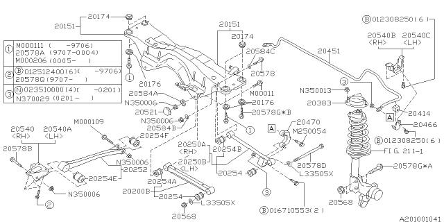 Subaru OEM Rear Strut Bolt 02-07 WRX / 04-07 STI | 20540AA100