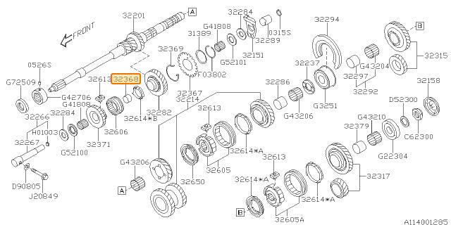 Subaru OEM Reverse Gear Idle Collar | 32368AA002