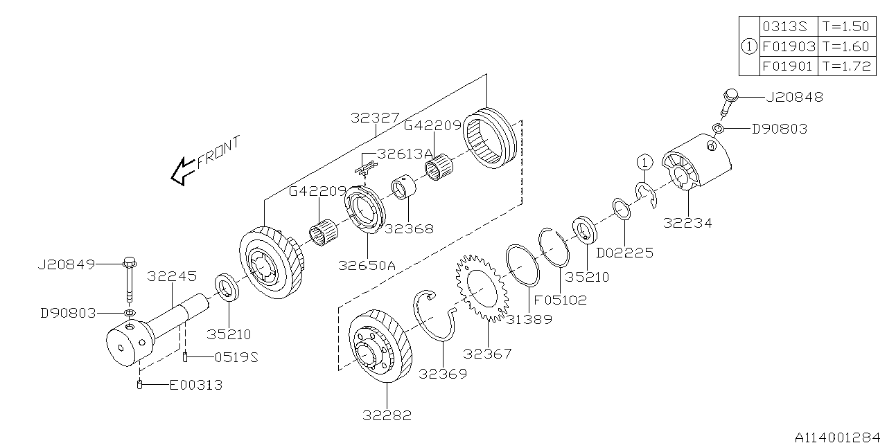 Subaru OEM Reverse Idler Gear Bolt | 808208490