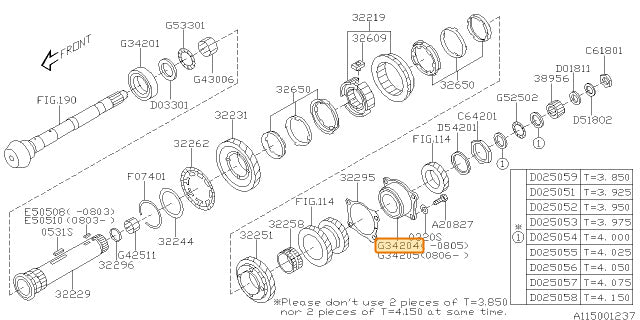 Subaru OEM Roller Bearing (04-08 Forester, 02-08 WRX, 05-08 Legacy) | 806342040