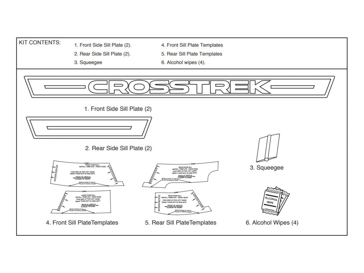 Subaru OEM Side Sill Plate (Set Of 4) Subaru Crosstrek 2018-2025 | E101SFL102