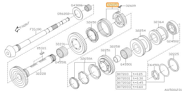 Subaru OEM Sleeve and Hub Assembly Legacy GT 2007 / 2009 / STI 2005-2007 | 32605AA330