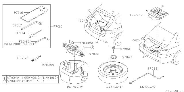 Subaru OEM Spare Tire Retainer 08-14 WRX / STI | 97052FG000