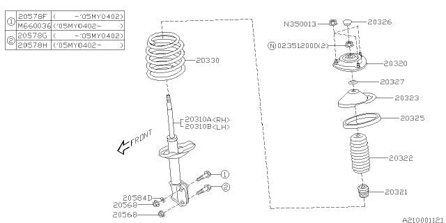 Subaru OEM Spring Seat (Front) WRX / STI 2002-2007 | 20323FA000