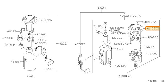 Subaru OEM Subaru 2008 - 2014 WRX and STI Upper Fuel Pump Bracket | 42052AG860