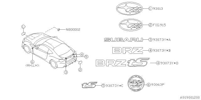 Subaru OEM "Subaru" Emblem 2016-2020 BRZ | 93079CA070