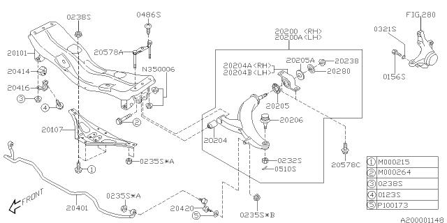 Subaru OEM Sway Bar Bushing Bracket - Front 04-07 STI | 20416FE000
