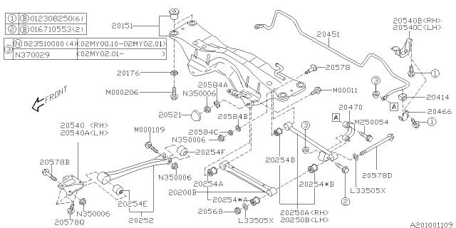 Subaru OEM Sway Bar - Rear (20mm) 04-06 STI | 20451FE100