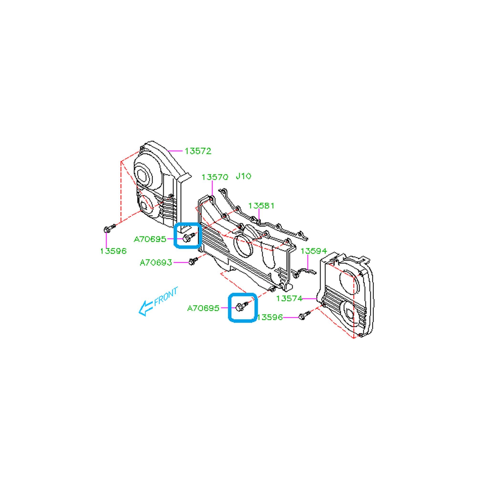 Subaru OEM Timing Cover Bolt - Center Cover A WRX / STI 2002-2021 | 800706950