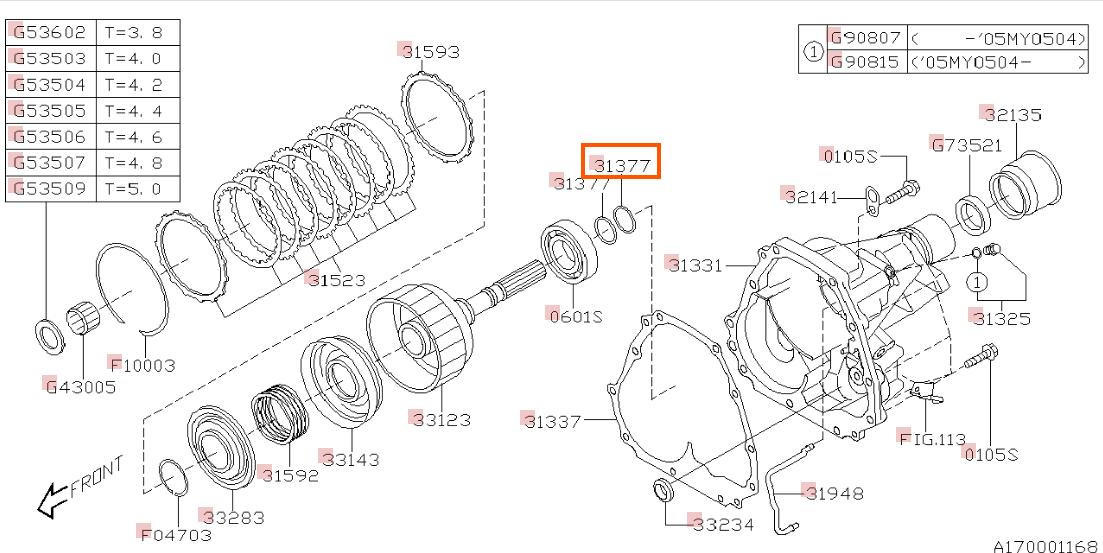 Subaru OEM Transmission Case Gasket Rear Subaru WRX 2002-2007 | 31337AA191