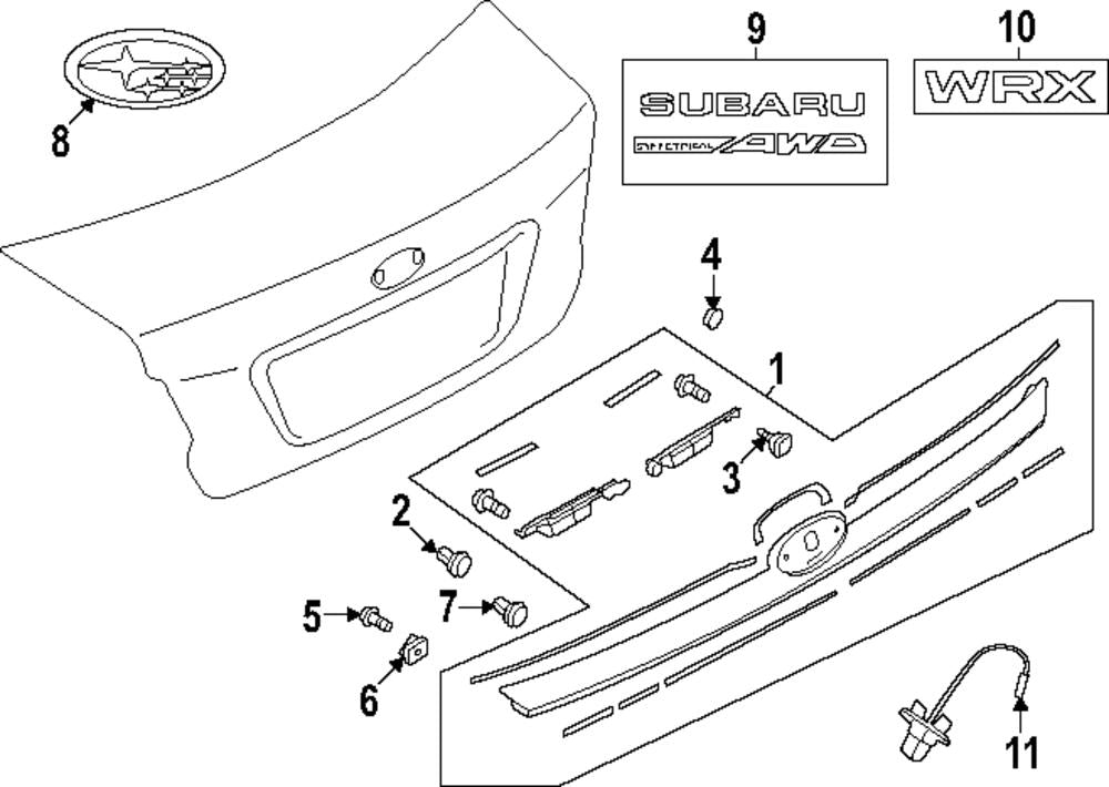 Subaru OEM Trunk Lid Trim w/o Passive Entry 22-24 WRX | 91189VC011