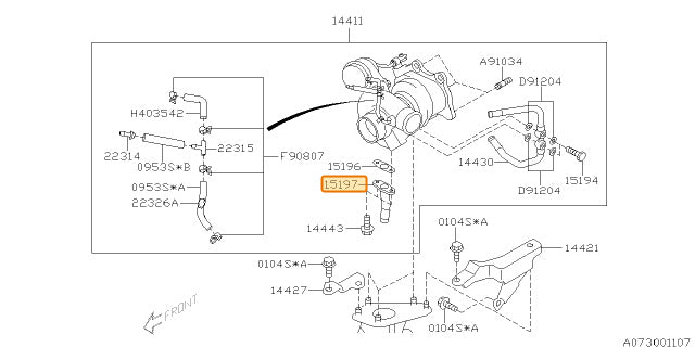 Subaru OEM Turbo Drain Baja Turbo 2004-2006 / Forester XT 2004-2008 / WRX 2002-2007 | 15197AA060