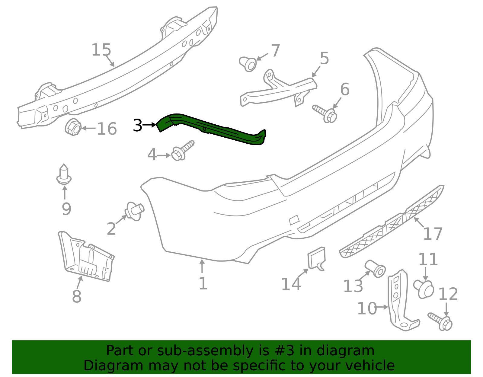 Subaru OEM Upper Bumper Cover Bracket Left Rear Subaru WRX / STI 2011-2014 | 57717FG160