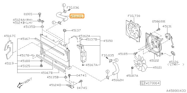 Subaru OEM Upper Radiator Hose Forester XT 2014-2018 / WRX 2015-2021 | 45161SG000
