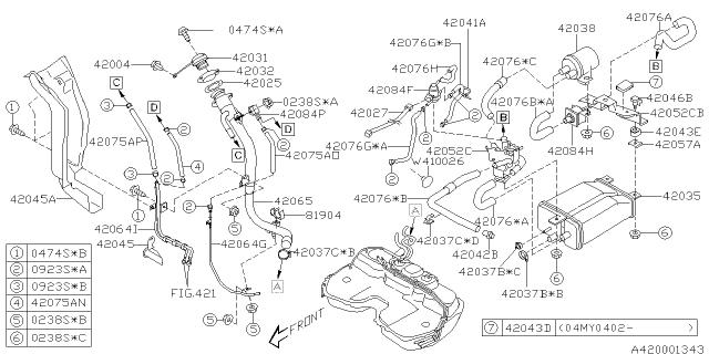 Subaru OEM Vapor Canister Filter WRX 02-05 / STI 04-05 | 42072FA030