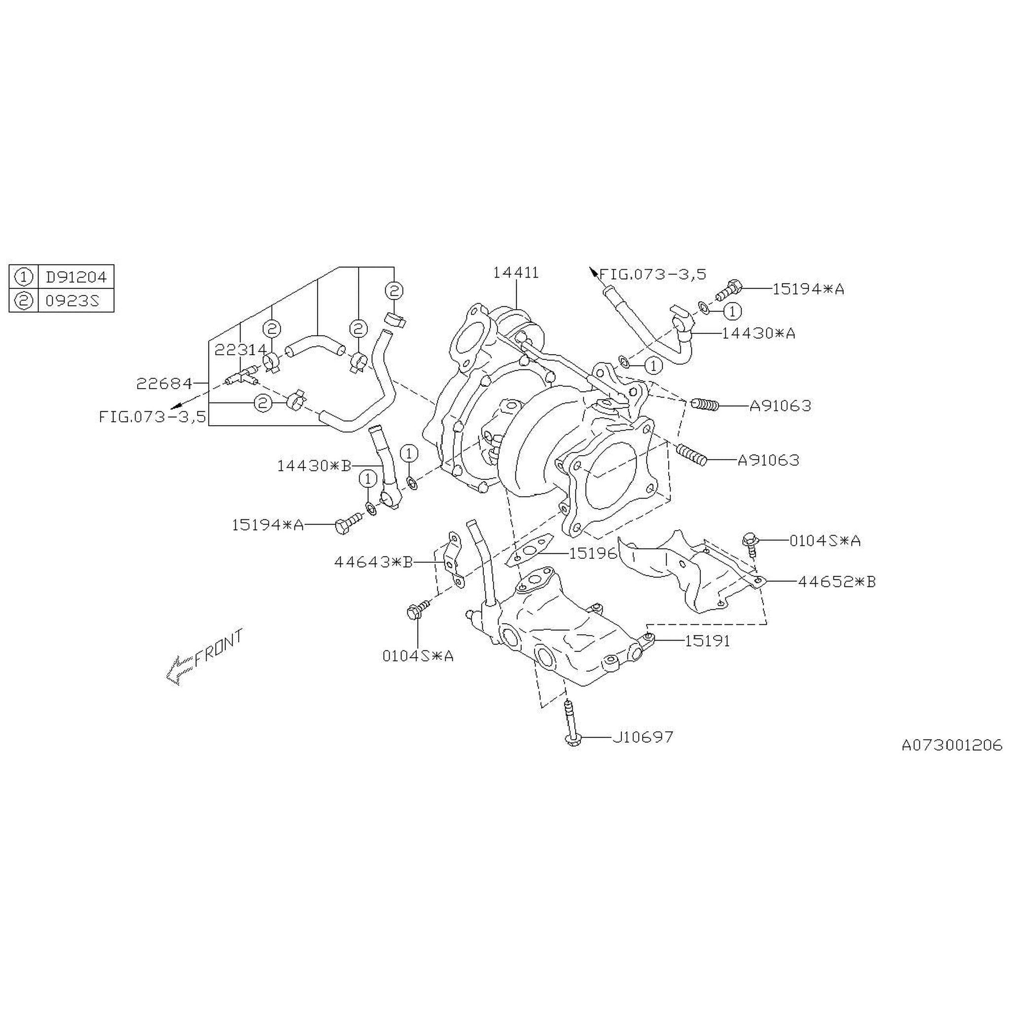 Subaru OEM Wastegate Vacuum Hose with Restrictor Pill 15-21 WRX / 14-18 FXT | 22684AA190