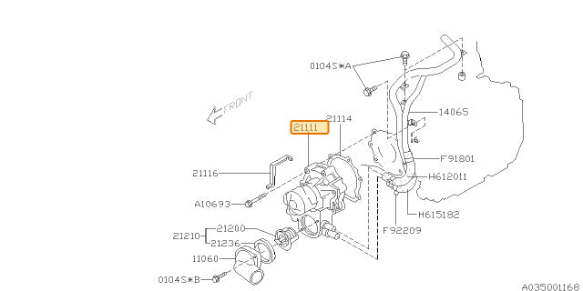 Subaru OEM Water Pump Forester 2003-2005 | 21111AA230
