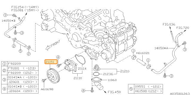 Subaru OEM Water Pump Pulley | 21151AA100