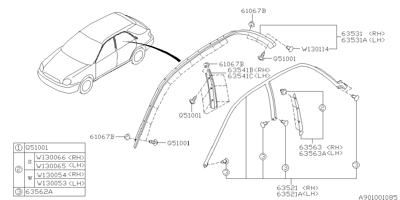 Subaru OEM Weather Strip Clip Impreza / WRX 2002-2007 / STI 2004-2007 | 909130065