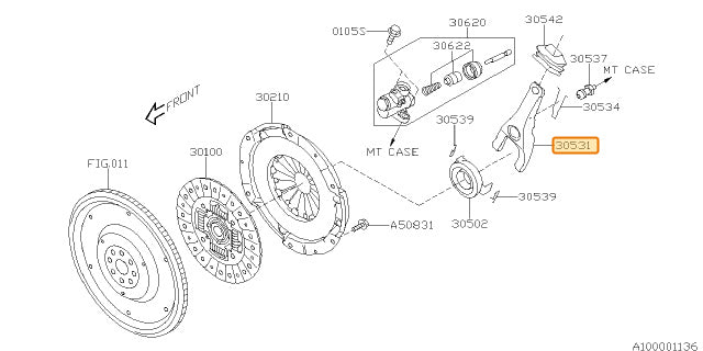 Subaru OEM clutch fork | 30531AA220