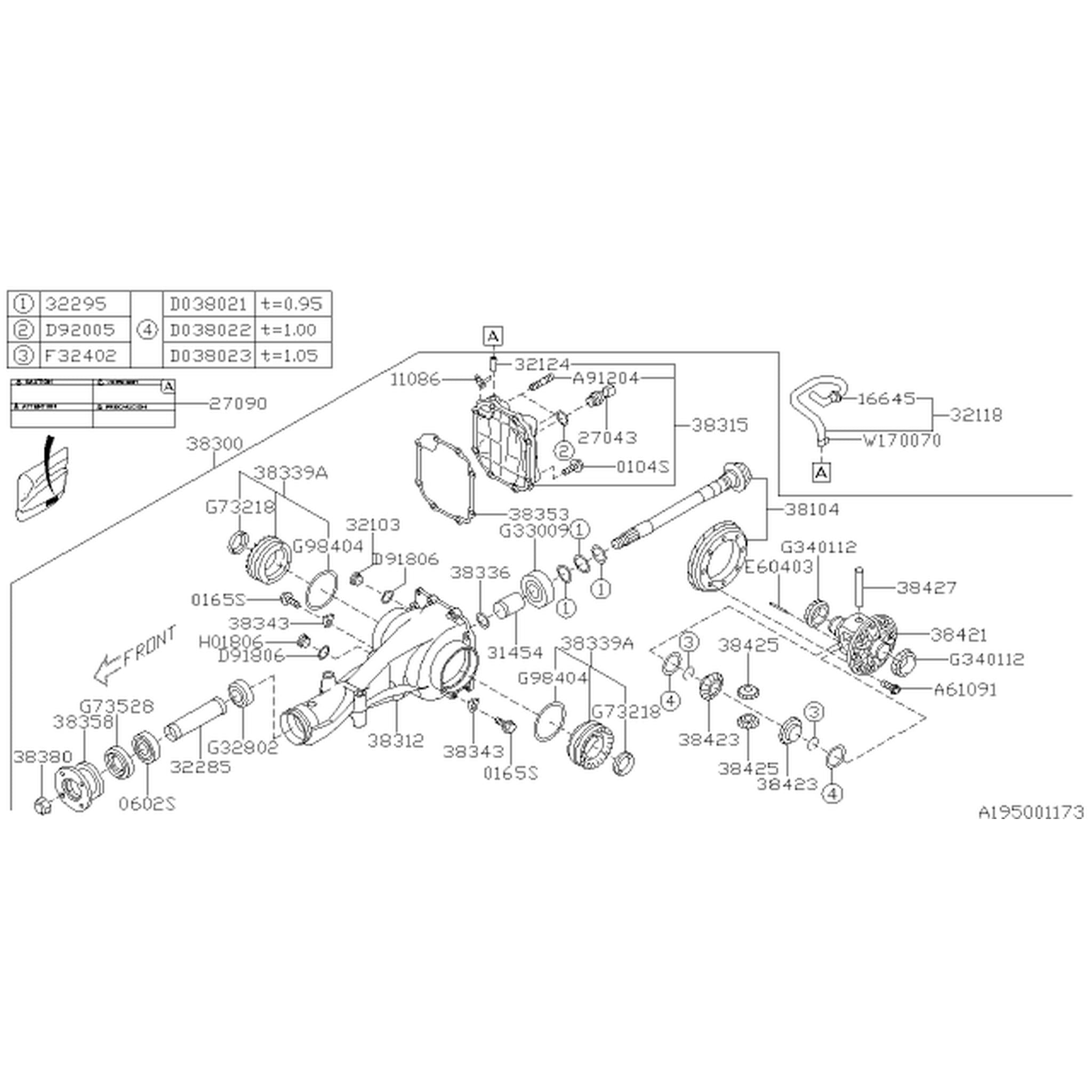 Subaru OEM front differential pinion seal O-ring STI 2004-2021 | 806984040
