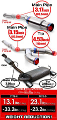 Tomei Full Titanium Expreme Dual Type D Cat Back Exhaust Nissan 350z 2003-2009 | TB6090-NS04B