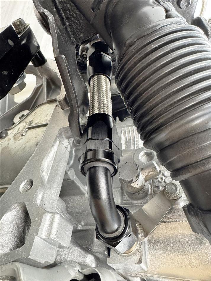 Torque Solution -10AN Turbo Oil Return Line Kit for Stock Location turbo WRX 02-14 / STI 04-21 | TS-SU-486K-S