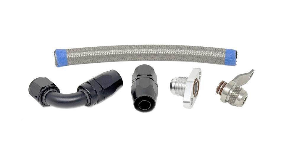 Torque Solution -10AN Turbo Oil Return Line Kit for Stock Location turbo WRX 02-14 / STI 04-21 | TS-SU-486K-S