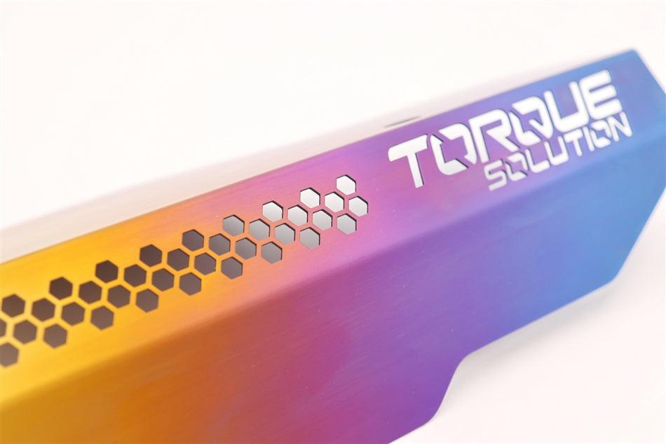 Torque Solution Engine Pulley Cover Titanium Burnt Purple/Blue Subaru WRX 02-14 / STI 04-21 | TS-SU-879-PR