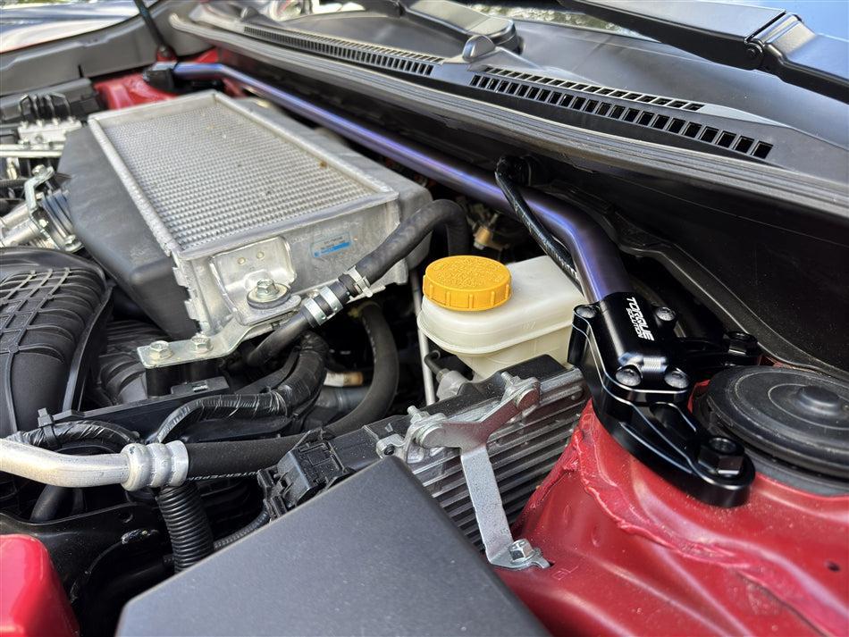 Torque Solution Strut Brace Titanium Burnt Blue Subaru WRX 2022-2026 | TS-SU-864-BU